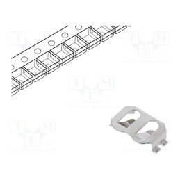 10 pcs x LINX TECHNOLOGIES - BAT-HLD-012-SMT-TR - Clip, BR1216,BR1225,CR1216,CR1225, SMT, 3.6mm, reel