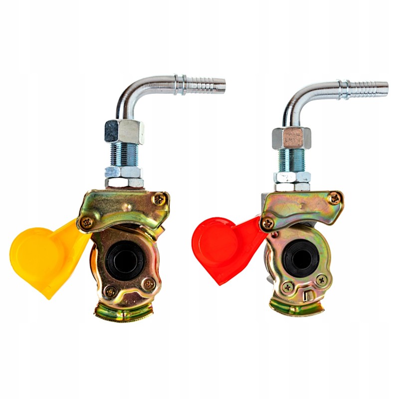 Angled pneumatic brake connectors, set of 2 pcs