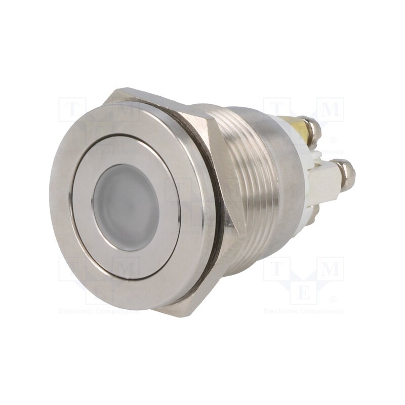 1 pcs x ONPOW - GQ19PF-10D/Y/12V/S - Switch: vandal resistant, Pos: 2, SPST-NO, 0.5A/220VAC, 2A/36VDC