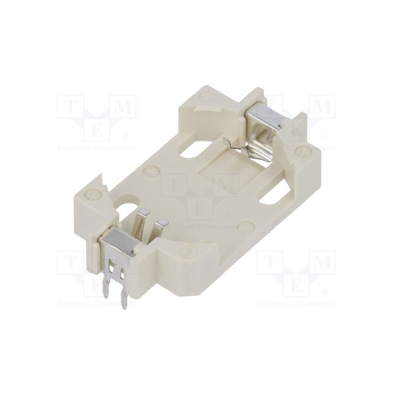 10 pcs x CONNFLY - DS1092-07-W6L - Socket, CR2032,DL2032, Batt.no: 1, horizontal,THT, H: 5.5mm, white