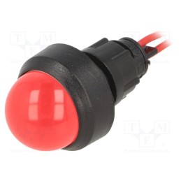 1 pcs x POLAM-ELTA - LR-D20B-230AC/DC BLINKING - Indicator: LED, prominent, red, 230VDC, 230VAC, Ø13mm, IP40, plastic