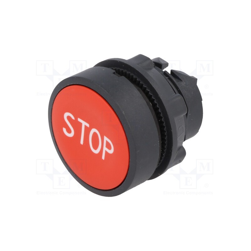 1 pcs x SCHNEIDER ELECTRIC - ZB5AA434 - Switch: push-button, 22mm, Stabl.pos: 1, red, none, IP66, flat, Pos: 2