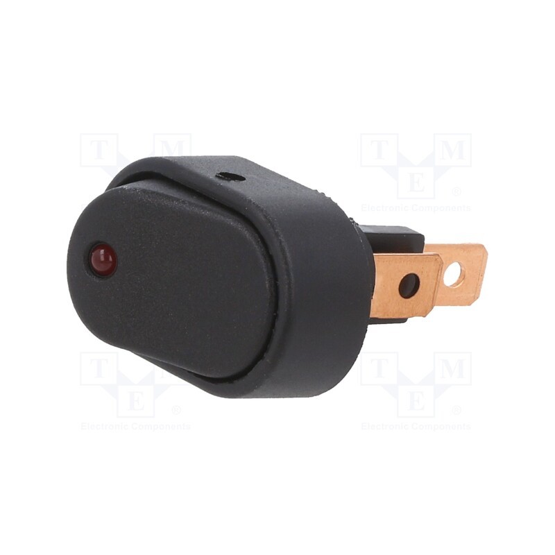 1 pcs x SWITCH COMPONENTS - RD2-1A-DC-1-RL - ROCKER, SPST, Pos: 2, ON-OFF, 30A/12VDC, red, LED, Rcont max: 50mΩ