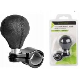 Steering wheel knob, black leather, strong truck