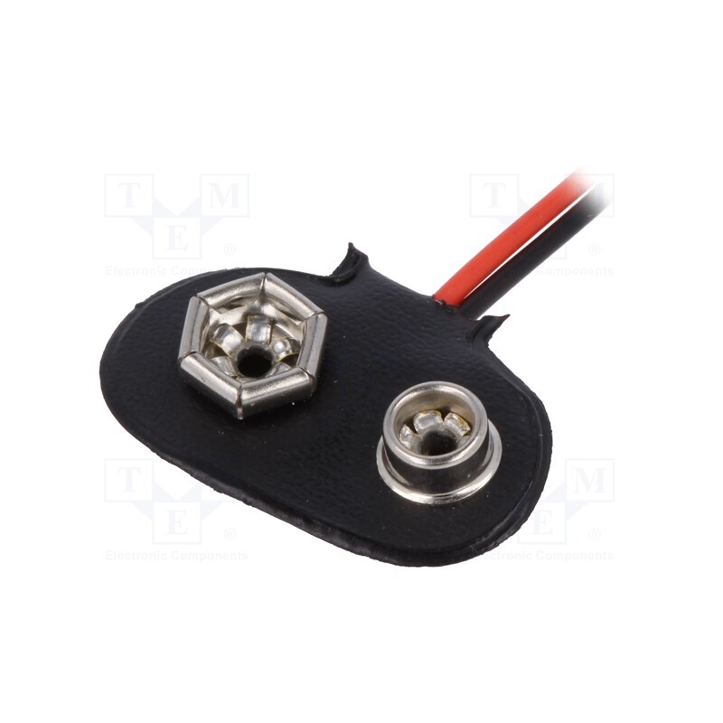 10 pcs x CONNFLY - DS1092-17-BN24090 - 6F22 connector, 6F22,6LR61, Batt.no: 1, cables, 0.09m