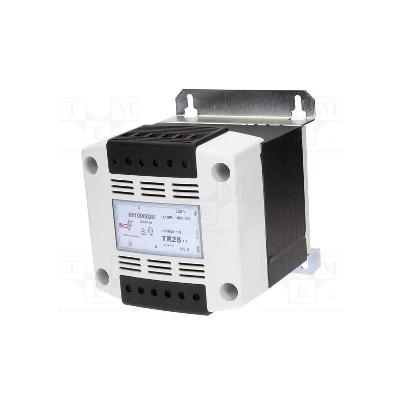 1 pcs x DF ELECTRIC - 681000028 - Transformer: mains, 1000VA, 230VAC, 115V, Leads: terminal block