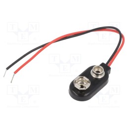 10 pcs x KEYSTONE - 2238 - 6F22 connector, 6F22,6LR61, Batt.no: 1, leads 100mm