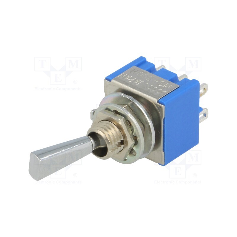 1 pcs x MIYAMA - MS-500H-F - Switch: toggle, Pos: 3, DP3T, ON-OFF-ON, 6A/125VAC, -10÷55°C, 1kV