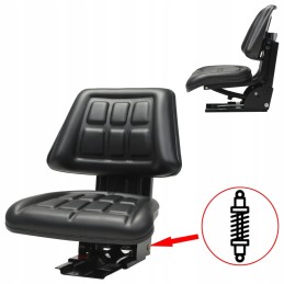 Tractor seat with suspension, black