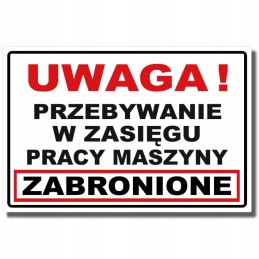 Sticker prohibition to stay within the range of the machine da46
