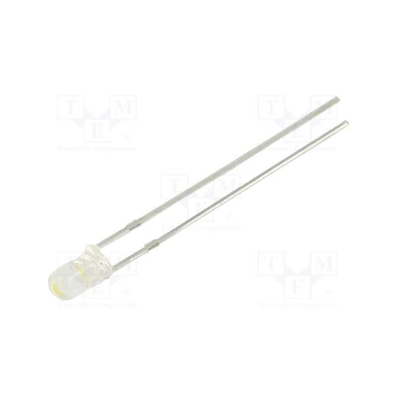 5 pcs x BRIGHTEK (EUROPE) - N0W33L36 - LED, 3mm, white cold, 8000÷16500mcd, 36°, 2.8÷3.4V, No.of term: 2