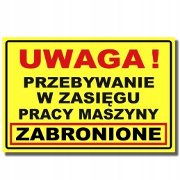 Sticker prohibition to stay within the range of the machine da43