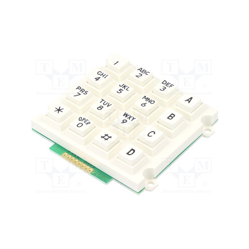 1 pcs x ACCORD - AK-1607-A-WWB-WP - Keypad: plastic, No.of butt: 16, none, plastic, 200mΩ, 1.5N, 20mA