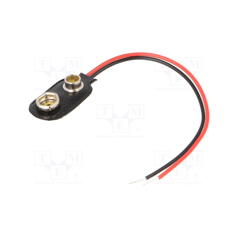 10 pcs x KEYSTONE - 232 - 6F22 connector, 6F22,6LR61, Batt.no: 1, leads 100mm