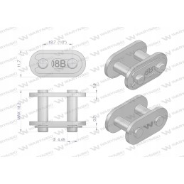 Warynski straight chain lock, plate, 10 pcs