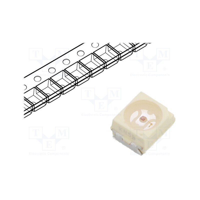 5 pcs x VISHAY - VLMH3100-GS08 - LED, SMD, 3528,PLCC2, red, 2.8÷10mcd, 3.5x2.8x1.75mm, 120°, 2÷2.8V