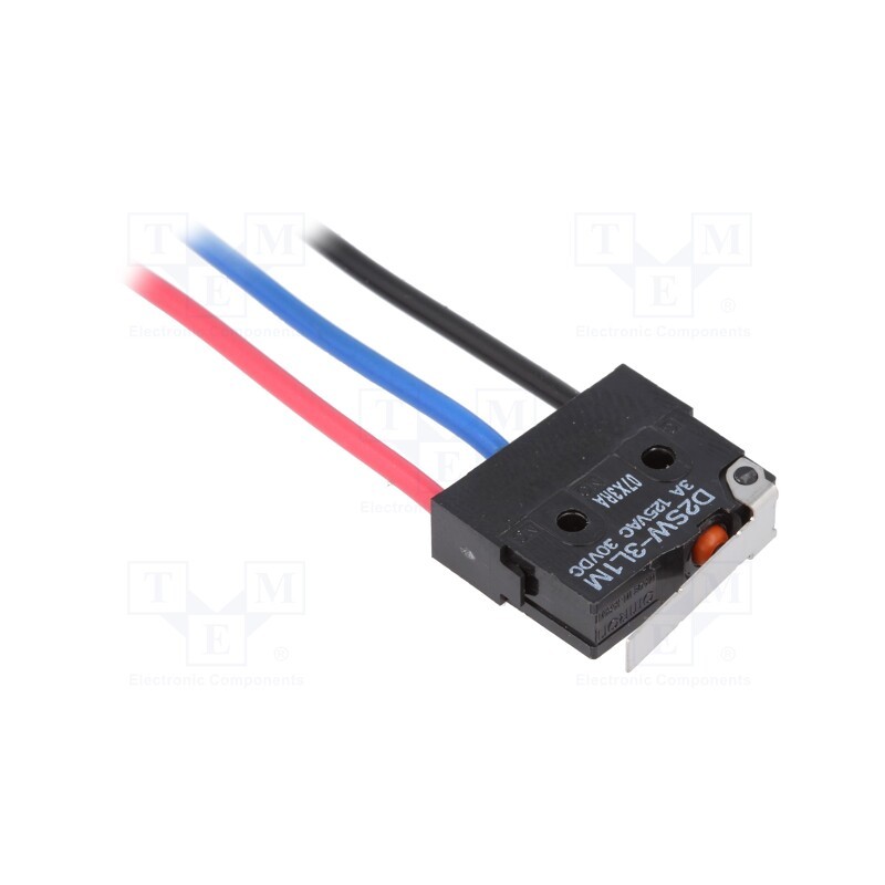1 pcs x OMRON OCB - D2SW-3L1M - Microswitch SNAP ACTION, 3A/125VAC, 3A/30VDC, with lever, SPDT