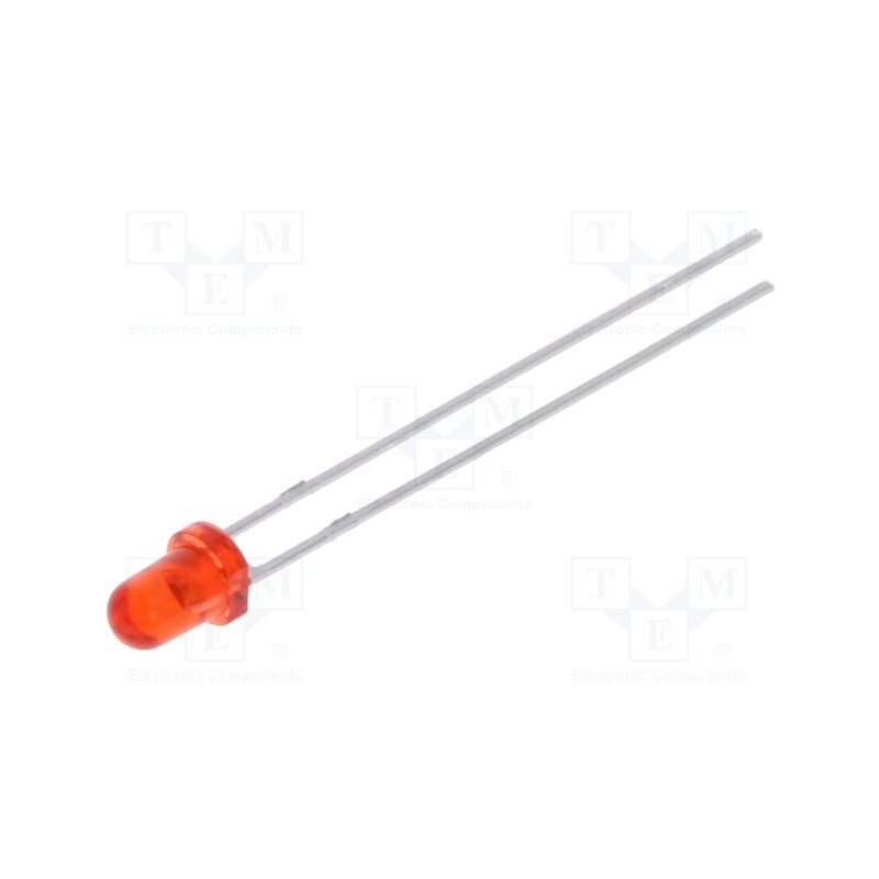 5 pcs x LITEON - LTL-4222 - LED, 3mm, red, 8.7÷29mcd, 20°, Front: convex, 2÷2.6V, No.of term: 2