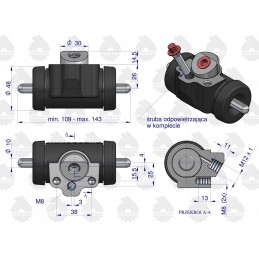Brake cylinder 952620 c 360 original ursus