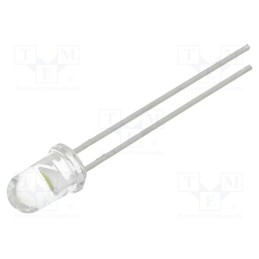 5 pcs x LITEON - LTW-2S3D8 - LED, 5mm, white cold, 13000÷29000mcd, 15°, Front: convex, 2.6÷3.4V