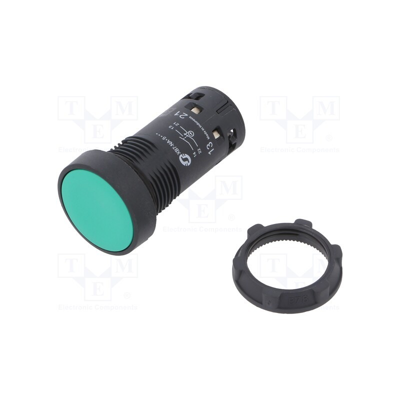 1 pcs x SCHNEIDER ELECTRIC - XB7NA35 - Switch: push-button, 22mm, Stabl.pos: 1, NC + NO, green, none, IP65