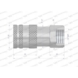 Dry cut hydraulic quick connector size