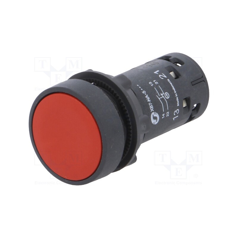 1 pcs x SCHNEIDER ELECTRIC - XB7NA45 - Switch: push-button, 22mm, Stabl.pos: 1, NC + NO, red, none, IP65