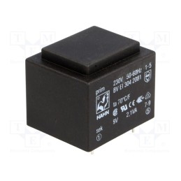1 pcs x HAHN - BV EI 304 2081 - Transformer: encapsulated, 2.1VA, 230VAC, 9V, 210mA, PCB, BVEI