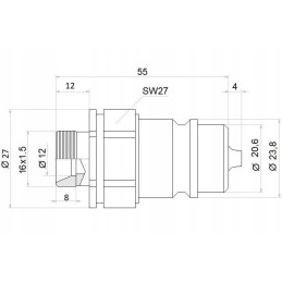 Quick connector pav iso a 1 2 euro plug m16 1 5