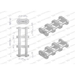 Industrial chain lock z12ah 3 ansi a 60h r