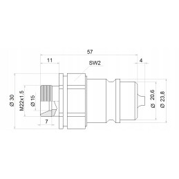 Quick connector pav iso a 1 2 euro plug m22 1 5