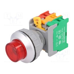 1 pcs x AUSPICIOUS - LXL30-1O/C R, W/O LAMP - Switch: push-button, 30mm, Stabl.pos: 1, NC + NO, red, IP65, LBL30