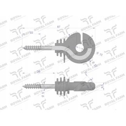 Round insulator with a diameter 5 screw for wood with embedded elements