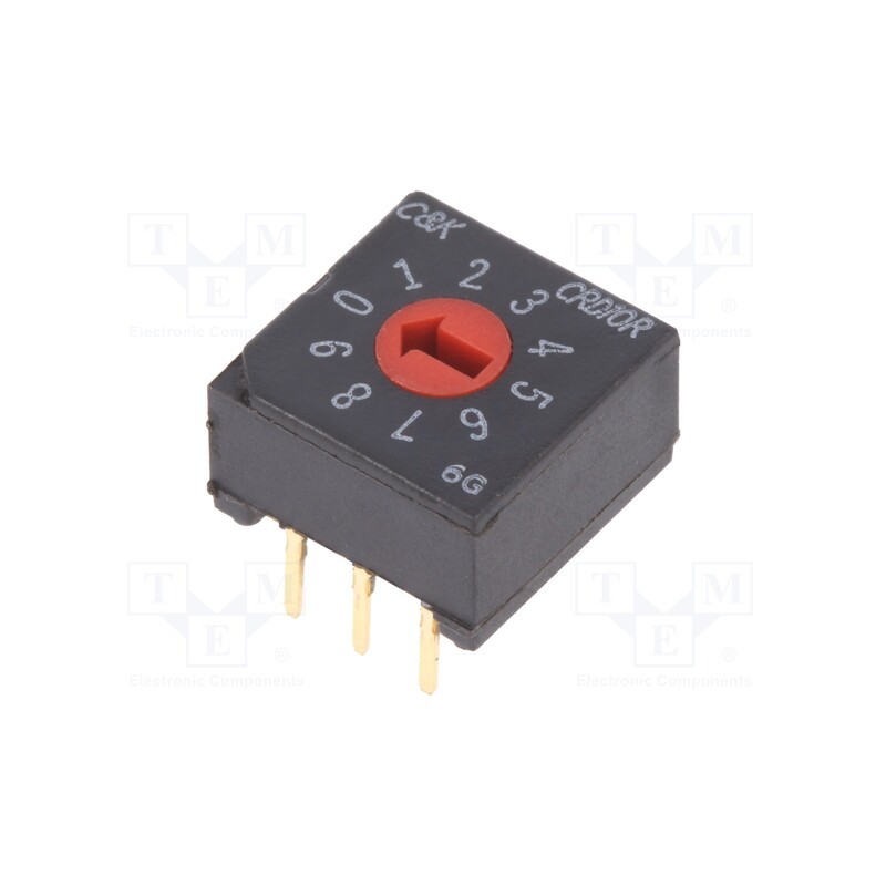 1 pcs x C&K - CRD10RM0CB - Encoding switch, DEC/BCD, Pos: 10, DC load @R: 0.01A/5VDC, 1000MΩ