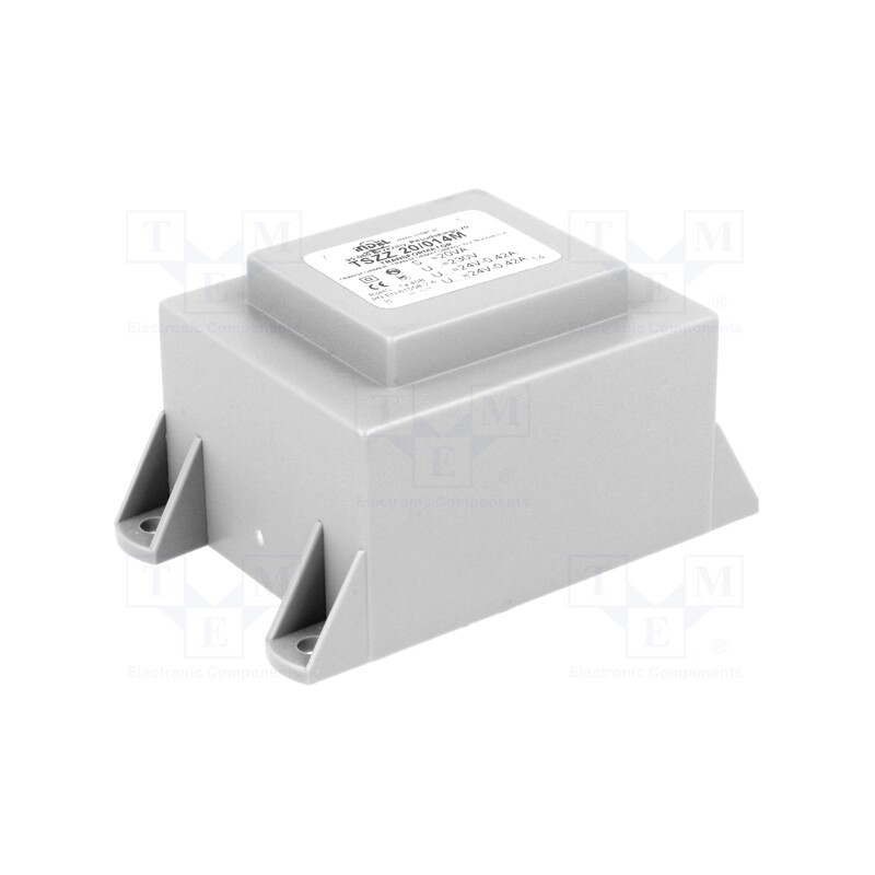 1 pcs x INDEL - TSZZ20/014M - Transformer: encapsulated, 20VA, 230VAC, 24V, 24V, 410mA, 410mA, PCB