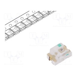 5 pcs x EVERLIGHT - 17-21SYGC/S530-E1/4T - LED, SMD, 0805, yellow green, 12÷17mcd, 2x1.25x1mm, 140°, 2÷2.4V