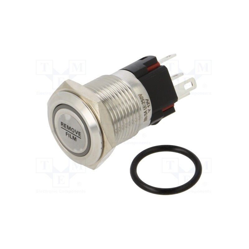1 pcs x ONPOW - ONPOW6116F-11E/Y/12V/S - Switch: vandal resistant, Pos: 2, SPDT, 0.5A/220VAC, IP40, ON-(OFF)