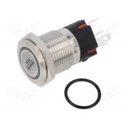 1 pcs x ONPOW - ONPOW6116F-11E/G/24V/S - Switch: vandal resistant, Pos: 2, SPDT, 0.5A/220VAC, IP40, ON-(OFF)