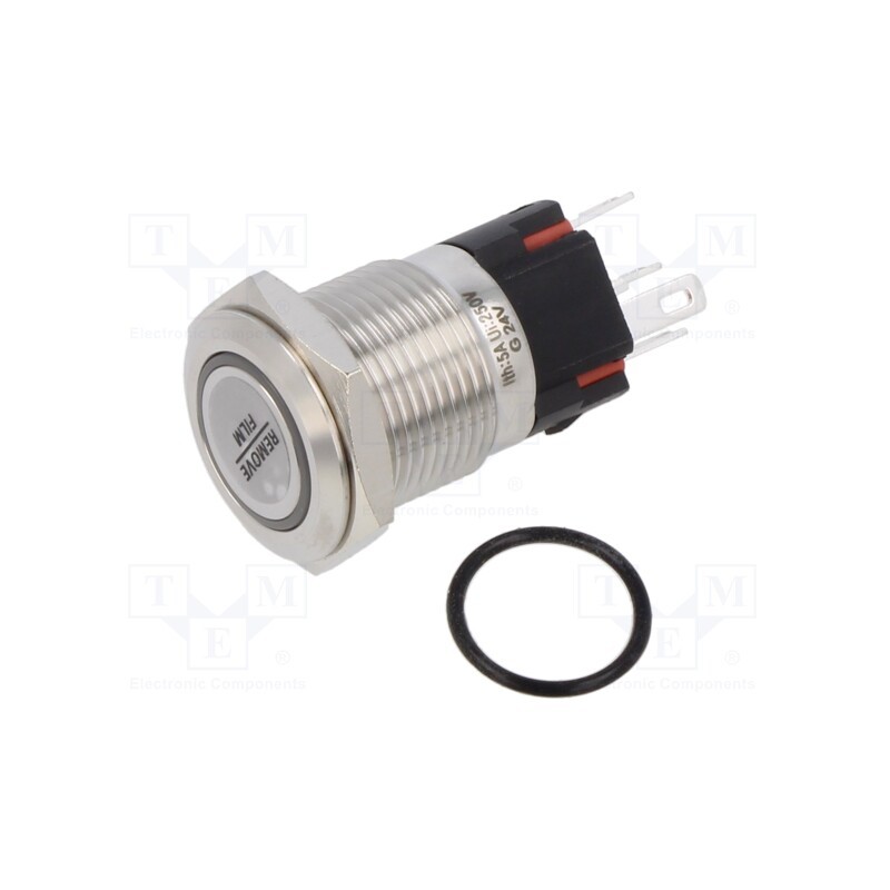 1 pcs x ONPOW - ONPOW6116F-11E/G/24V/S - Switch: vandal resistant, Pos: 2, SPDT, 0.5A/220VAC, IP40, ON-(OFF)