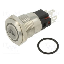 1 pcs x ONPOW - ONPOW6116F-11E/G/12V/S - Switch: vandal resistant, Pos: 2, SPDT, 0.5A/220VAC, IP40, ON-(OFF)