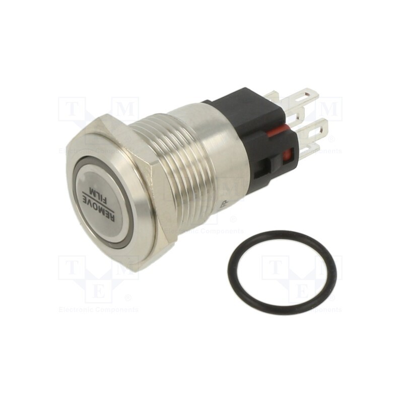 1 pcs x ONPOW - ONPOW6116F-11E/G/12V/S - Switch: vandal resistant, Pos: 2, SPDT, 0.5A/220VAC, IP40, ON-(OFF)