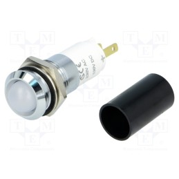 1 pcs x SIGNAL-CONSTRUCT - SWBU14628A - Indicator: LED, recessed, white, 230VAC, Ø14.2mm, IP67, metal