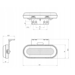 Rectangular LED marker lamp 12 24v 124x49x20mm
