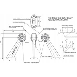LED side marker lamp, right, 12 24v, red, transparent