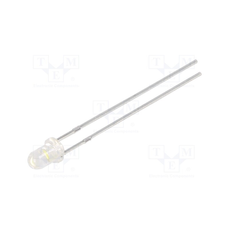 5 pcs x BRIGHTEK (EUROPE) - N0W04L60Z - LED, 3mm, white cold, 4900÷16500mcd, 30°, 2.9÷3.5V, No.of term: 2