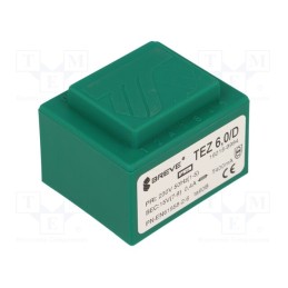 1 pcs x BREVE TUFVASSONS - TEZ6/D230/15V - Transformer: encapsulated, 6VA, 230VAC, 15V, 400mA, PCB, IP00, TEZ