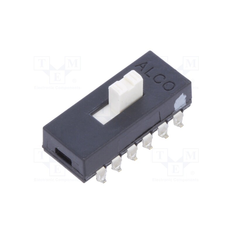 1 pcs x TE Connectivity - 1-1825010-8 - Switch: slide, Pos: 2, 4PDT, 0.3A/115VAC, ON-ON, SMT, Leads: for PCB