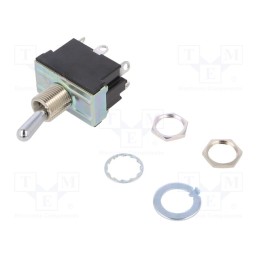 1 pcs x Nidec Copal Electronics - ET220N12-Z - Switch: toggle, Pos: 2, DPDT, ON-ON, 20A/125VAC, Toggle: round, ET