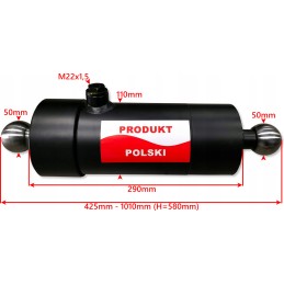 Cylinder actuator hydr stroke 580 6 ton socket