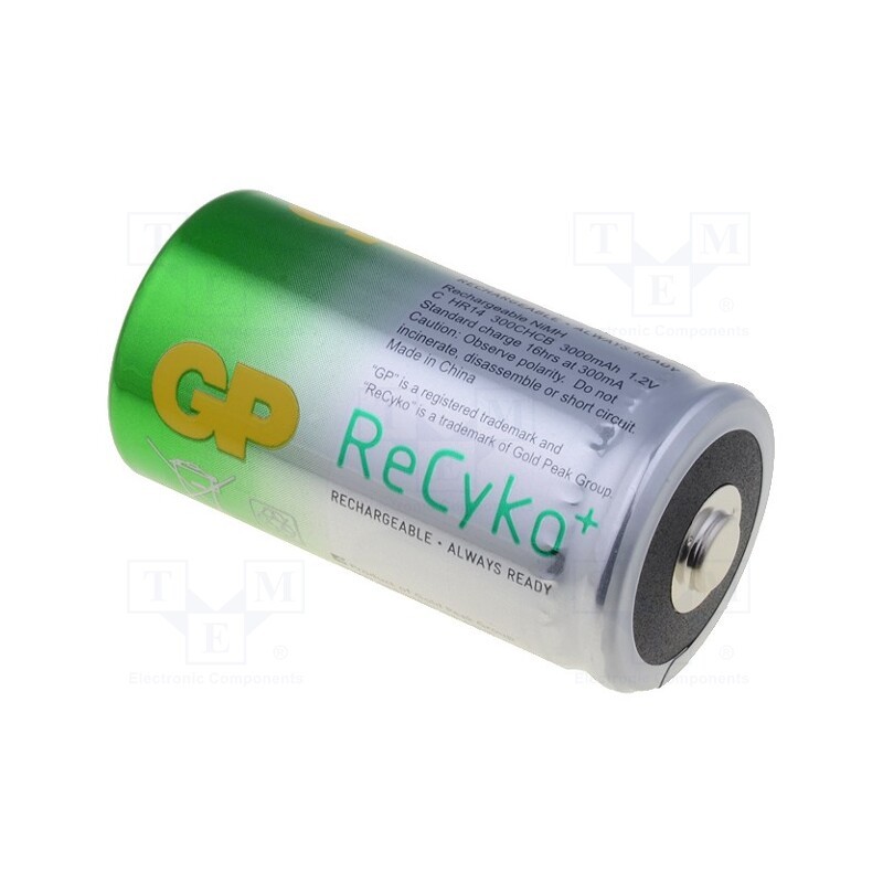 2 pcs x GP - GP300CHCB - Re-battery: Ni-MH, C, 1.2V, 3000mAh, ReCyko, bulk,industrial